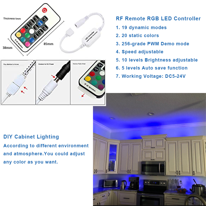 DC5-24V 2W/PCS 6PCS RGB Color Changing LED Under Cabinet Puck Lights Kit, With RF Remote Control DC5-24V 2W/PCS 6PCS RGB Color Changing LED Under Cabinet Puck Lights Kit, With RF Remote Control